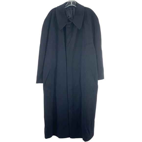 Valentino Couture Vintage ‘80s Dark Navy Wool Cashmere Long Coat Men’s Size 54R